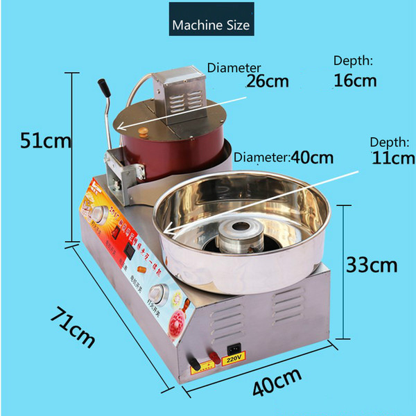 Dual use Cotton candy machine color insulation stainless steel full set corn snack popcorn machine stand cart high speed