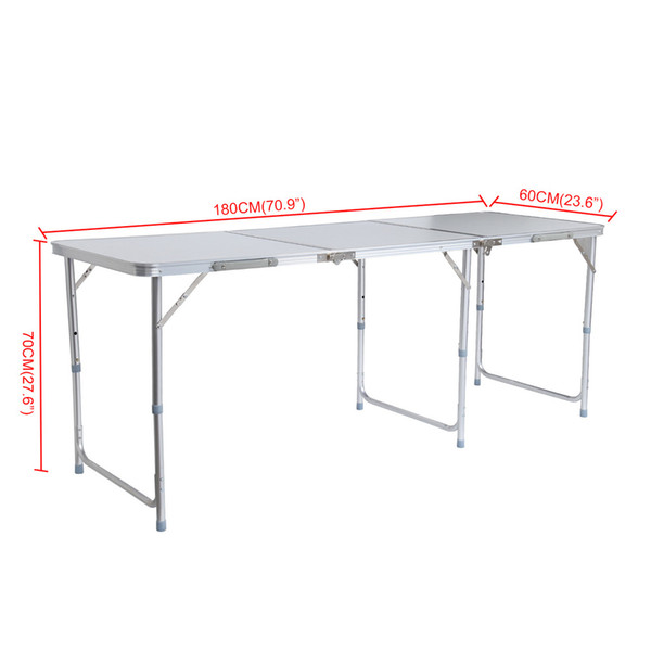 Aluminum Portable Adjustable 180cm 6ft Folding Trestle Table For Outdoor Camping Home Picnic Table