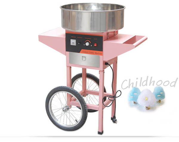 candy floss machine child fruit flower candy electric heat commercial automatic cotton sugar machine with wheelbarrow