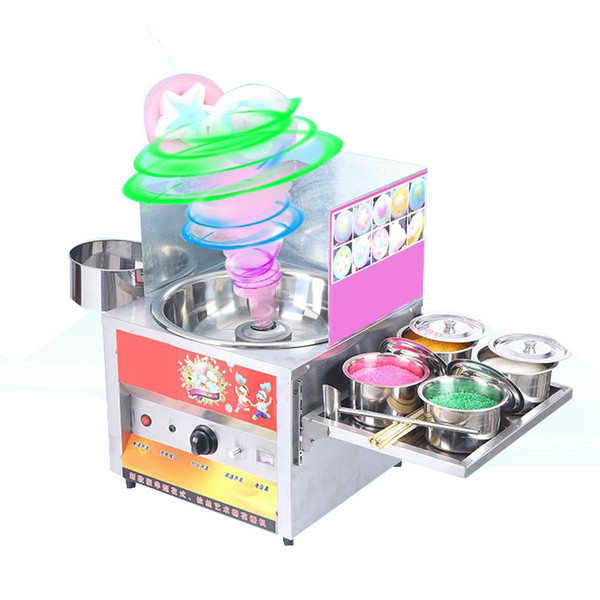 Commercial fancy gas cotton candy maker DIY cotton sweet machine sugar floss machine stainless steel snack equipments stalls flower