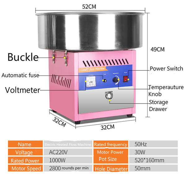 Cotton floss maker commercial electric full-automatic children fancy cotton candy machine mini wiredrawing cotton candy making machine