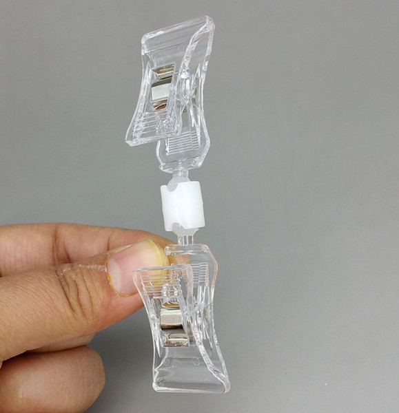 Clear POP Plastic Sign Price Tag Card Holder Paper Display Acrylic Price Tag Advertising Clips In Retail Store 1000pcs