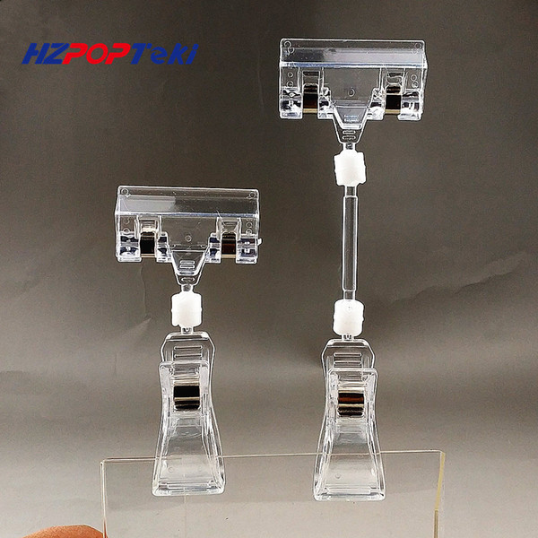 Top Max. Open 13mm Clear Plastic POP Sign Clips Holders Price Label Tag Promotion Paper Card Display Advertising 20pcs