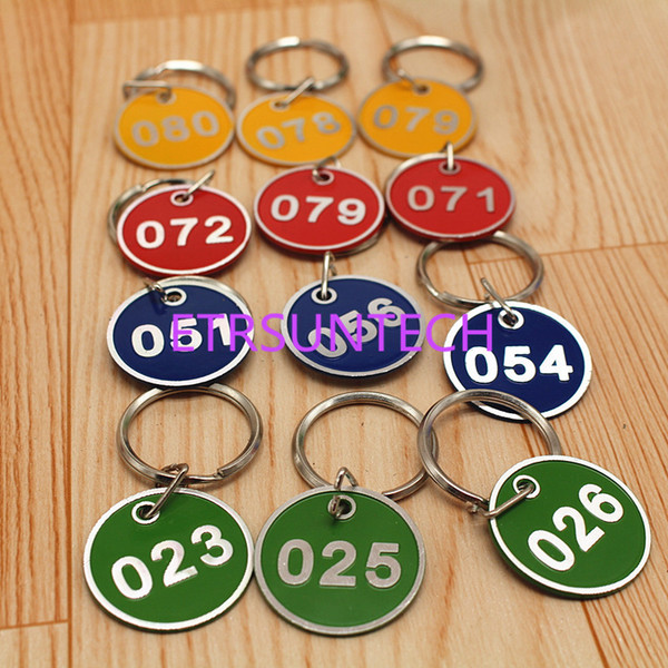 Aluminum Alloy Metal Sign Keychain Signage With Ring Digital Label Tag Number Card Plate With Key Chain QW7973