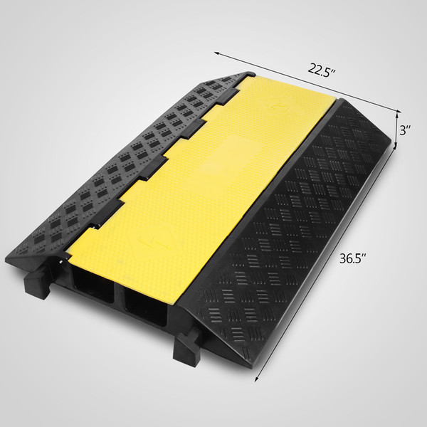 2 Channel Cable Cover Protector Rubber 2 cable 66000 LB Electrical 36.5 inch Wire Snake Cover Ramp Protector