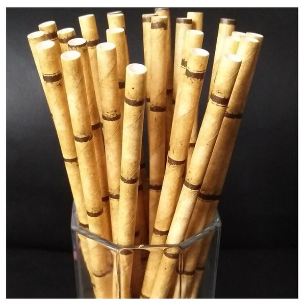 6mm Disposable Drinking Straws Biodegradable Paper Straws Bamboo Drinking Straws For Party Drinks Decoration 1000pcs/lot