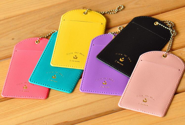 2019 New cute Chain with beads clip Simplicity Mini-bag Lovely Bus Card Set Student card pack luggage tag card pocket Gift