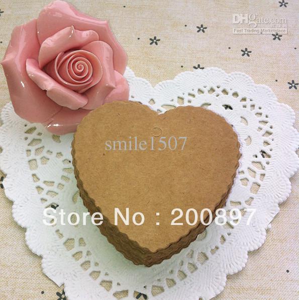 Free shipping wholesale 500pcs lot kraft paper hang tags blanks heart shape DIY jewelry accessories 6.5*6cm