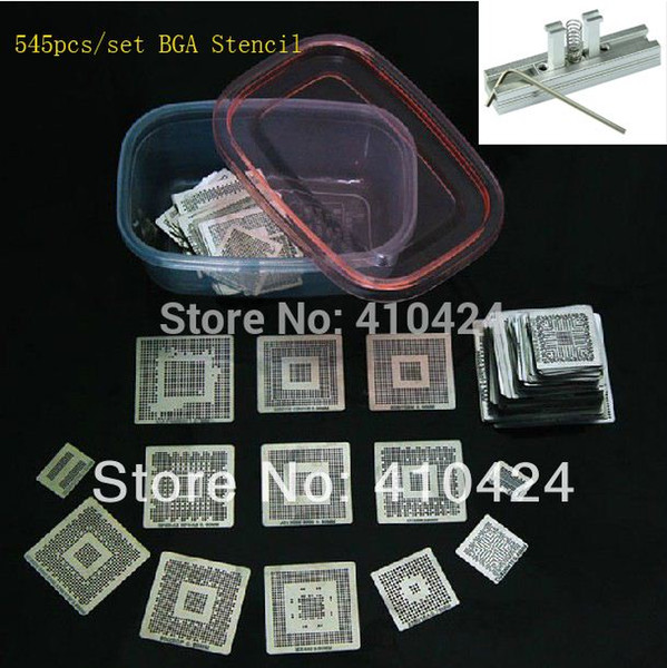 New Often Use of the chip 545pcs/set BGA Stencil BGA Reballing Stencil Kit with Direct Heating Reballing Station Jig order<$18no track