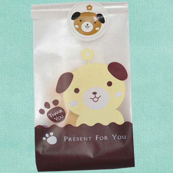 50pcs/Pack Lovely Dog Pattern Gift Packaging Bag Candy Bags Biscuit Cookies Bags Party Supplies Material Escolar Papelaria