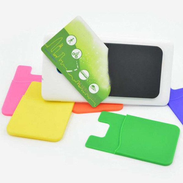 10 pieces/lot Universal Size High Quality Silicone Smart Phone Pouch Strong Adhesive Card Pocket ID Card Holders Material Escolar