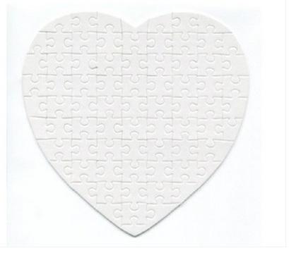 DIY Gift Free shipping charge Low Price Heart-shaped Puzzle Sublimation And Heat Press Heart-shaped Puzzle for Chilidren