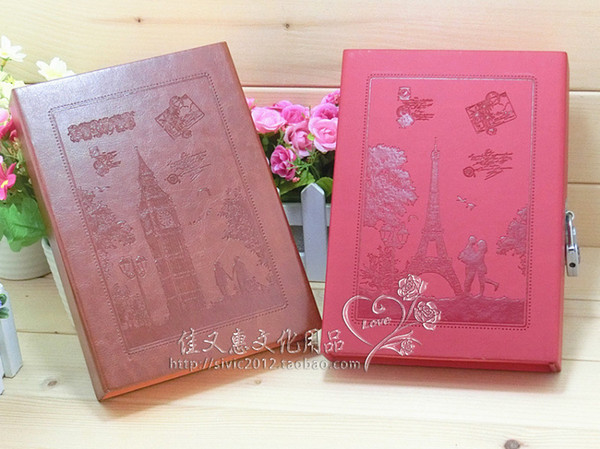 Vintage leather large box with a lock password password notepad notebook diary notebook wholesale European