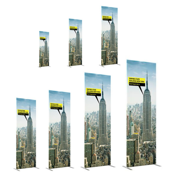 25mm Aluminum Tube Straight Poster Banner Display with Steel Feet Base Tension Fabric Graphic Portable Carry Bag