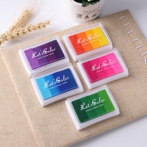 DHL Free shipping 100pcs ink pad color gradual change inkpad for stamp