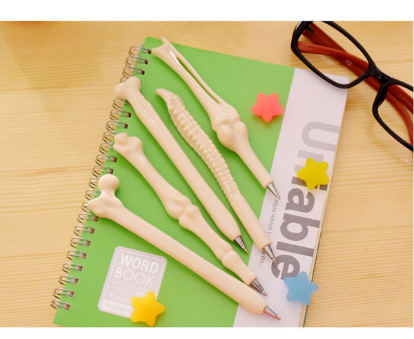 5PC/lot Creative bones pens novelty ballpoint pens Lovely bone pen Best gift for friend or children 1707101