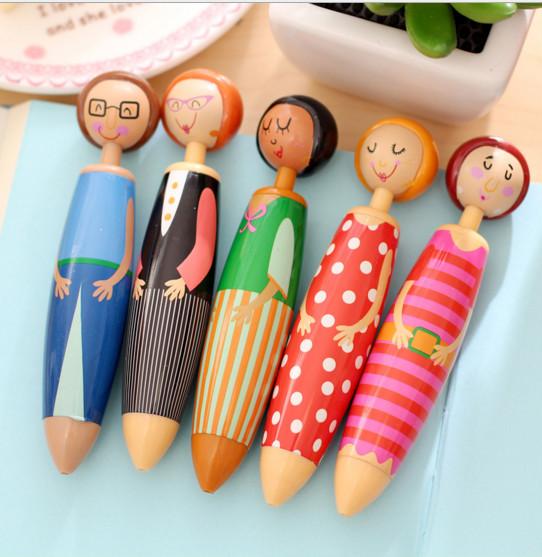 Ballpoint pen free shipping Creative Stationery Doll Cartoon Ball Pen Advertising Ball Pen Learning Supplies 004