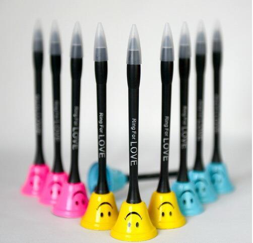 Promotion Style Highest Quality Cheap Price! Free Shipping Wholesale Supply 18cm Bell Ballpoint Pen Smiley Face Toy Pen BP306