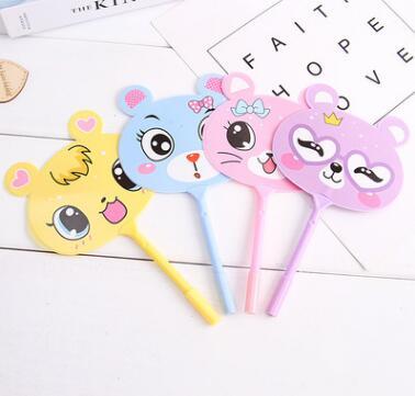 Free Shipping Wholesale Price Creative Stationery Plastic 19.5cm Four Colores 0.7mm 240pcs/lot Ballpoint Pen Cartoon Cute Cat Fan BP278