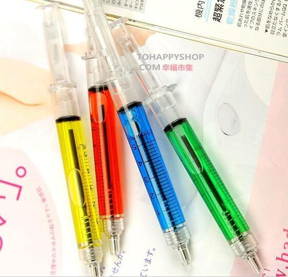 Free Shipping Wholesale Price Creative Stationery Injection Needle Pen Cylinder 12.5x1.2cm 0.7mm 240pcs/lot Ballpoint Pen BP282