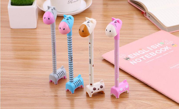 2018 Wholesale Price Directly Free Shipping Cartoon Donkey Head 16.5cm 240pcs/lot Ballpoint Pen Lovely Student Stationery Giraffe Pen BP251