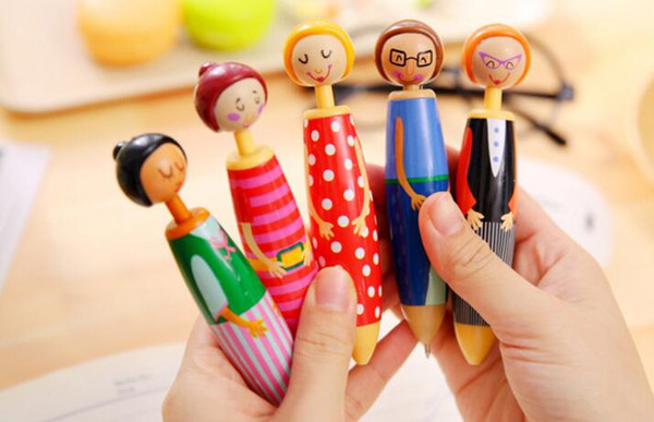 Free Shipping 5 Colore Cheap Price Wholesale Price Directly Cartoon 72pcs/lot Ballpoint Pen Doll Pen Advertising BP258