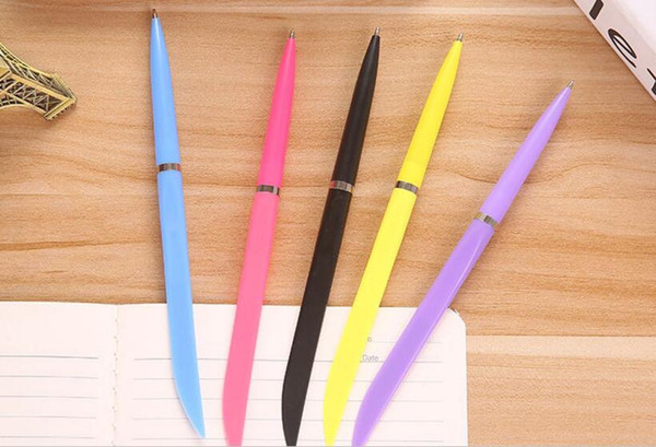 Wholesale Drop Shipping Yellow Purple Pink Black 4 Colore 0.6cm Width 0.5mm 480pcs/lot Ballpoint Pen Flat Knife Type BP244