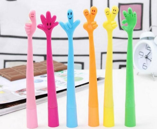 Hotest Free Shipping Wholesale Price Directly 120pcs/lot Cute Cartoon Bends Finger 19x1.2cm Six Styles Ballpoint Pen BP246