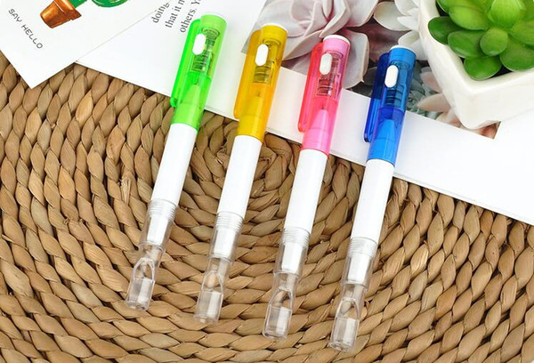 Drop Shipping Wholesale Supply Creative LED Multi-Function Lamp Four Colores 0.5mm 180pcs/lot Ballpoint Pen Whistle BP003