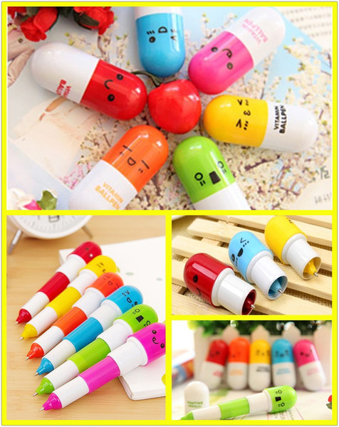 Mini Micro Tiny Pill Shape 6 Styles Ball Point Pen Cute Telescopic Ballpoint Pen Creative Stationery Children's Gifts