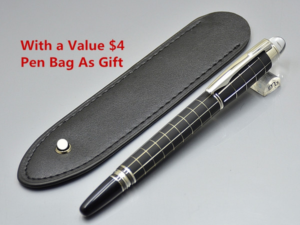 Send 1 Free Leather Bag - High quality Star-waikers Black Metal Rollerball pen Ballpoint pen Fountain pens with Monte Brands Serial Number