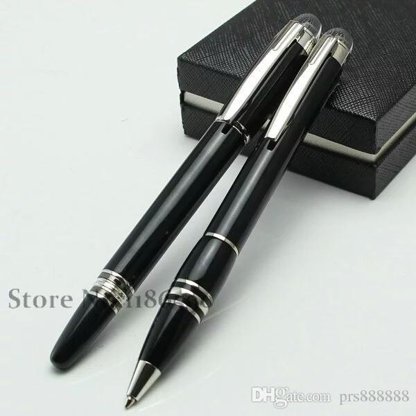 Luxury black resin roller ball-point pen monte pen fashion stationery school office supplies writing brand pen