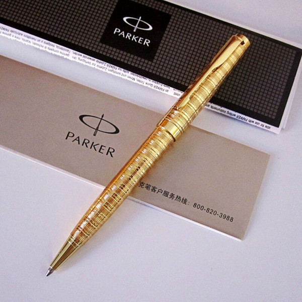 Free Shipping Parker Sonnet Gold Silver Ballpoint Pen Metal Stationery Gift Pens of Writing Office School Suppliers Top Quality Business Pen