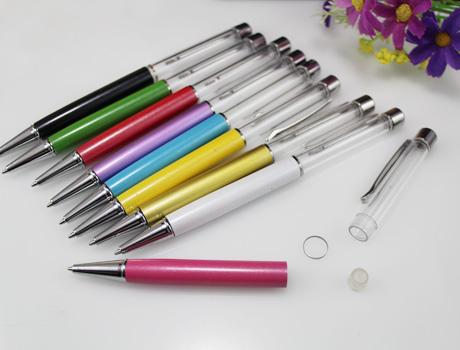 Japan stationery hot selling christmas gifts empty tube floating glitter diy pen kids dried flower small shell whelk crystal pen for DIY