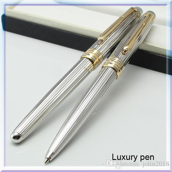 Fashion Ag925 Germany metal vertical stripe Golden/ silver metal Ballpoint pen rollerball pen supplies birthday gift