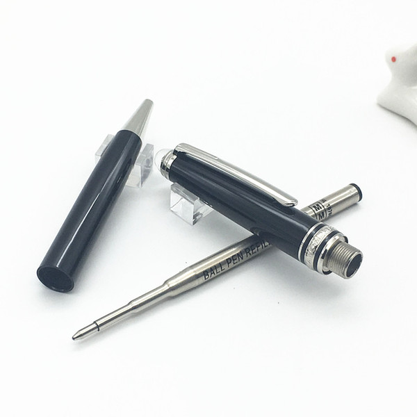 Best design-Montel 163 platinum-plated clip and cap with black resin diamond Rollerball pen and ballpoiint pen