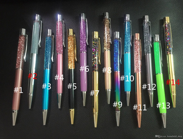 Crystal Pen Gift Pens High-grade Ballpoint Pens Creative Rainbow Colorful Pen Flow sand Metal pen Best Gifts For Kids Students Ladies