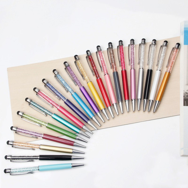 Colorful Removable Ball Pen For Students Office Worker Writing Supplies Stainless Steel Penholder Crystal Ballpoint Pens Durable 1 35gh B