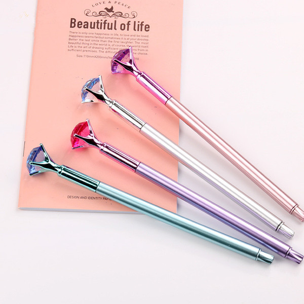 Fashion Ballpoint Pen Big Gem Ball Pen With Large Diamond Magical Pen School Office Supplies Students Awards Gifts Writing