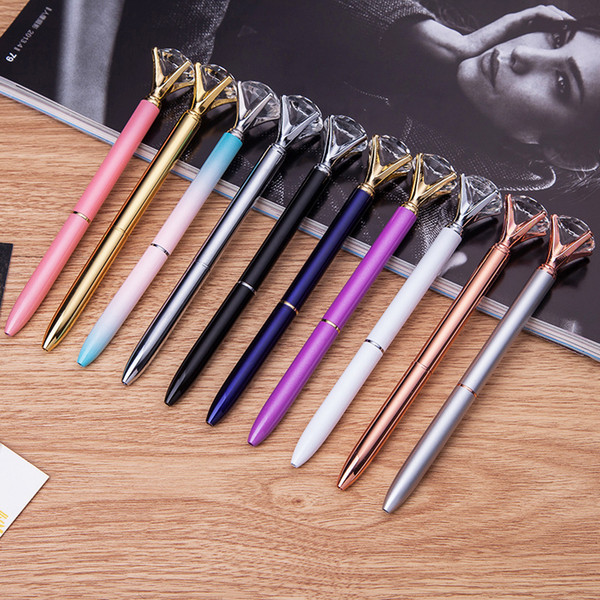 2018 Crystal Ballpoint Pens Ballpen Fashion multi colors Large Diamond Ballpoint Pens School Stationery Office writing Supplies