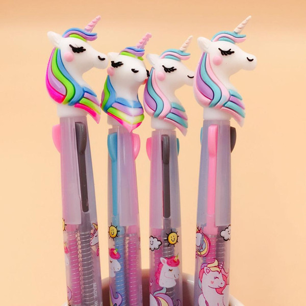 48 pcs/lot Unicorn Cartoon 3 Colors Chunky Ballpoint Pen School Office Supply Gift Stationery Papelaria Escolar