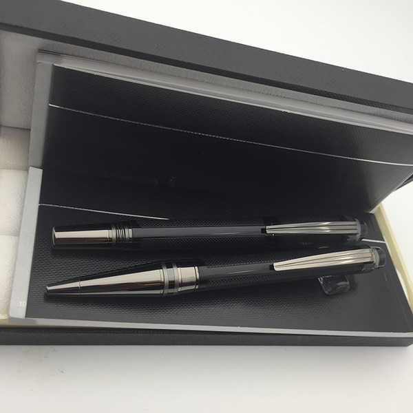 Luxury Monte pen set with box StarWaker black Resin PVD-plated fittings Roller ball pen with Crystal head office stationery Writing ball pen