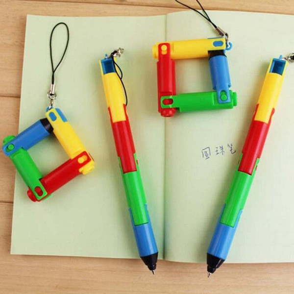 Creative 10 pcs/lot Cartoon Folding Pen Ballpoint Pens Stationery Office School canetas material escolar Christmas Gift Prize kids toys