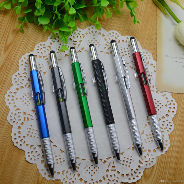 6 in 1 Multi-function Tool Screwdriver Ballpoint Pen Touch Screen Touch Capacitive Phone Handwriting Ballpoint Pen Tool Pen JJ27