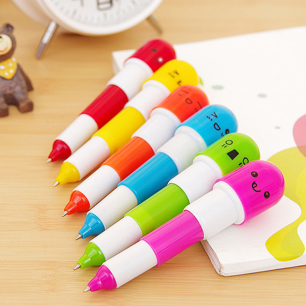 Cute Capsule Creative Pills Ball Ballpoint Pens Ballpen For School Writing Supplies Stationery Student stationery cartoon facial pen