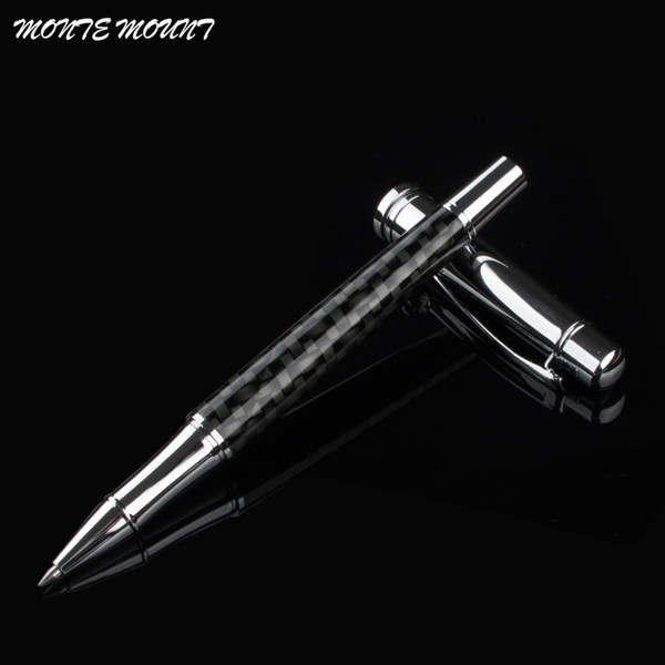 monte mount new black carbon fiber pen advertising metal gift pen Office School roller ball Gift box