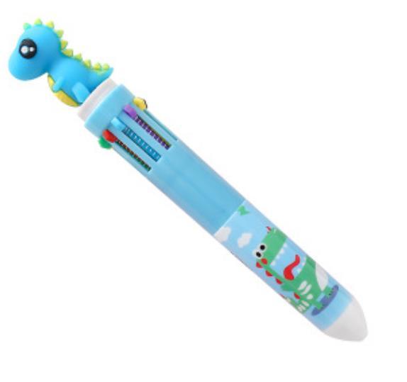 Cute dinosaur 10 color ballpoint pen cartoon student stationery multi-function press bullet point 0.5 ballpoint pen