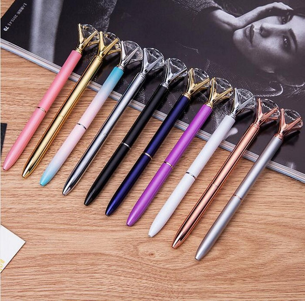 Kawaii Crystal Ball Pens Ballpen Fashion Girl 19 Carat Large Diamond Ballpoint Pens Pens For School Stationery Office Supplies