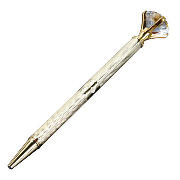 The Da Carat Diamond Crystal Pen Gem Ballpoint Pen Wedding Office Supplies Metal Ring Ball Pen