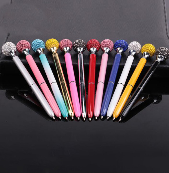 Crystal Pen Diamond Ballpoint Cute Pen Stationery School Office Supply Metal Diamond Head Ballpoint Pen Gift LJJK1172